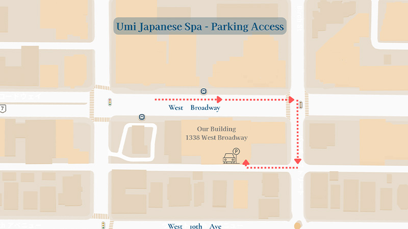 Underground parking entrance location map